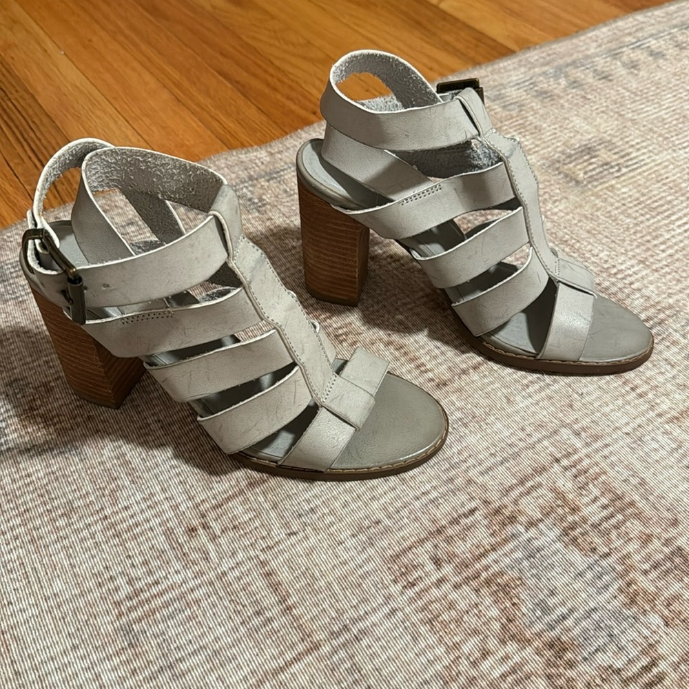 Urban Outfitters Strappy Wood Block Heel Sandals